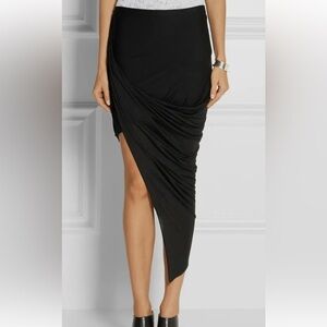Helmut Lang Kinetic Jersey Asymmetric Draped Wrap Skirt
